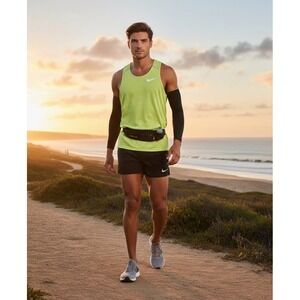 Nike Running Dri-Fit Tank Top Mens Large Athletic Volt Yellow Neon Reflective